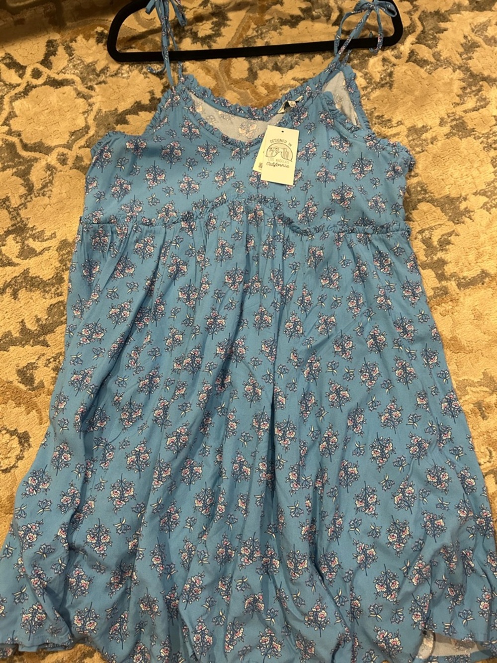Patrons of Peace Blue Floral Mini Dress